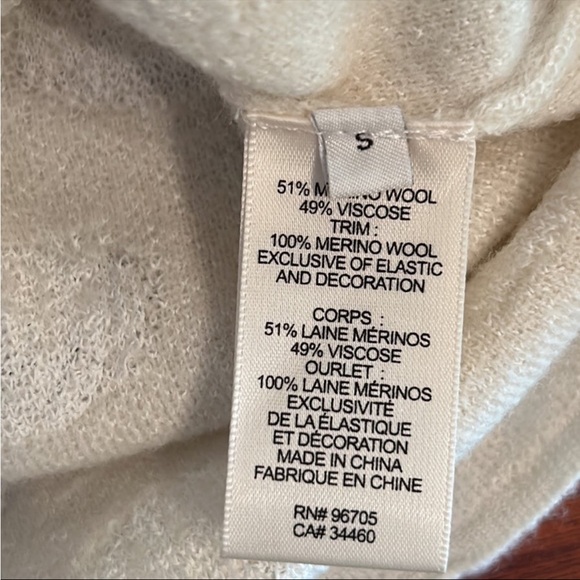 Rebecca Taylor Ivory Merino Wool Blend Knit Sweater Top - Picture 11 of 12